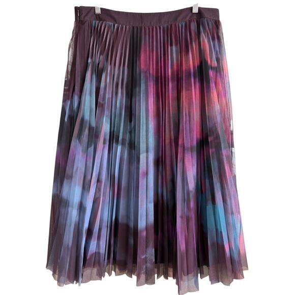 Anthropologie Geisha Designs Skirt XL Dania Tulle Tie Dye Pleated Midi Fairy - Picture 4 of 8